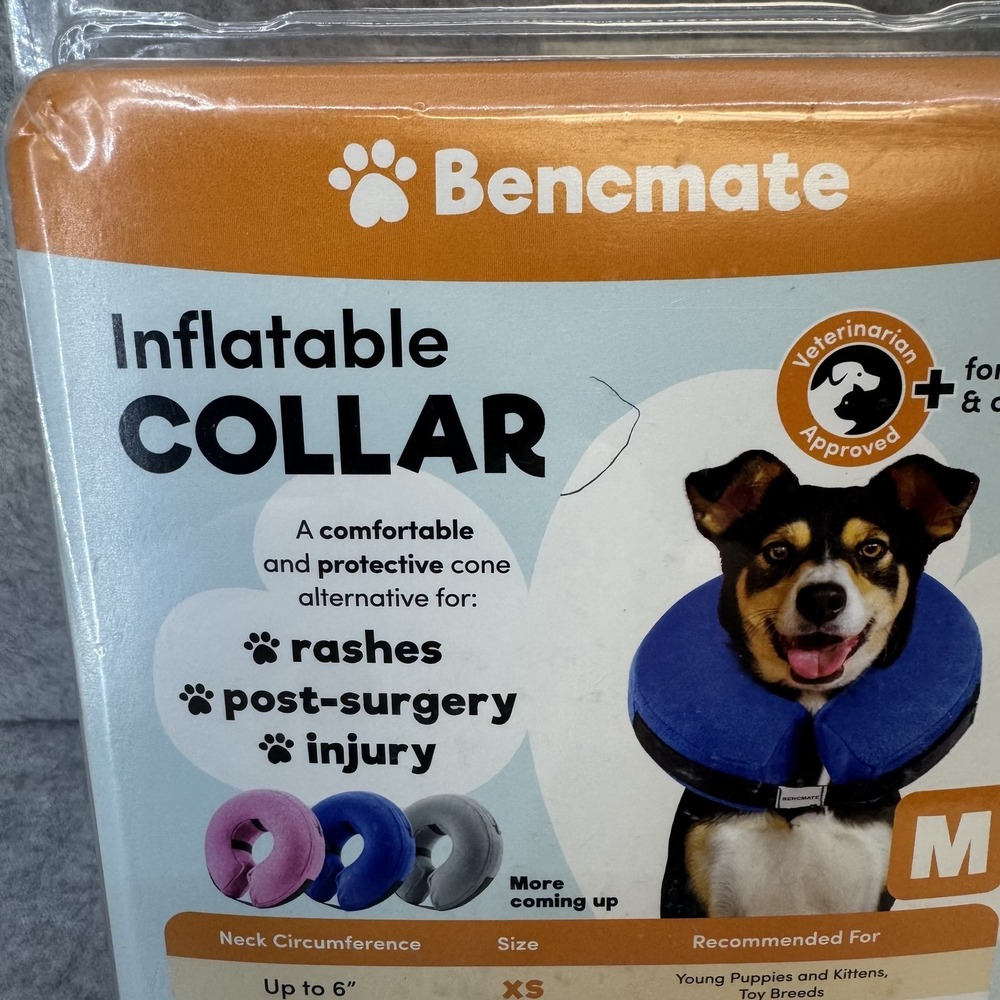 Bencmate Inflatable Recovery Collar Medium 9-12 in Dog Cat USA Flag Pattern - Picture 4 of 6